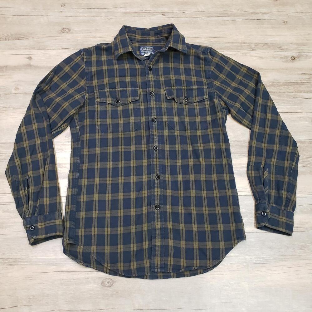 J.Crew Shirt Mens XS Blue Plaid Long Sleeve Flannel Button Up Casual Cotton
